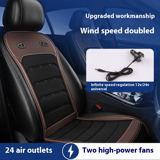 Summer Cooling Car Seat Cushion with Intelligent Fan – Breathable, Universal Fit