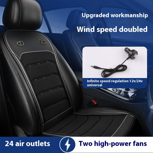 Summer Cooling Car Seat Cushion with Intelligent Fan – Breathable, Universal Fit
